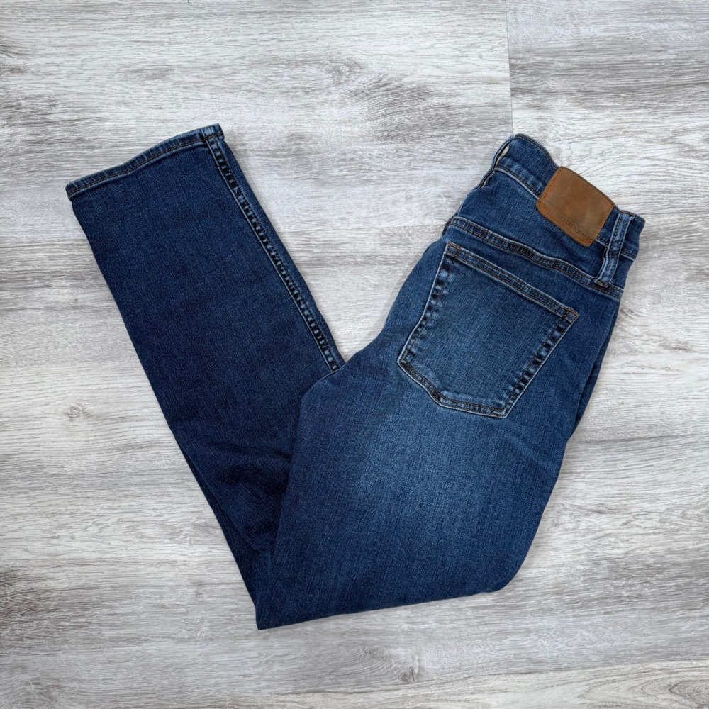 J. Crew Vintage Straight Jeans‎ Size 27 Dark Wash Distressed Denim